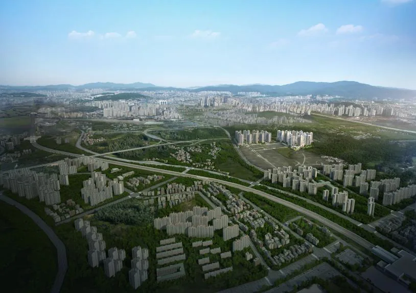 오산 내삼미동 북오산자이 드포레 주변 도시 전경 광역 조감도