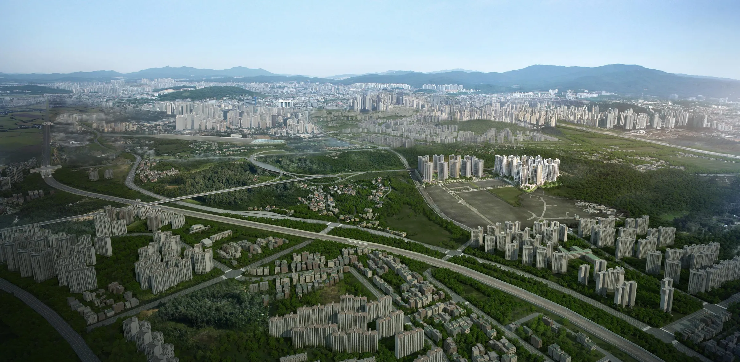 오산 내삼미동 북오산자이 드포레 일대 항공 조감도